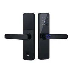 Fechadura de Porta Inteligente Digital Eletrônica de Embutir K7 Pro+ Compatível com App Tuya Desbloqueio por Biometria, Senha,Remotamente pelo App etc