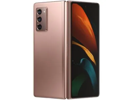 Smartphone Samsung Galaxy Z Fold 2 256GB - Mystic Bronze 5G 12GB RAM 7,6” + 6,2” Câm. Tripla