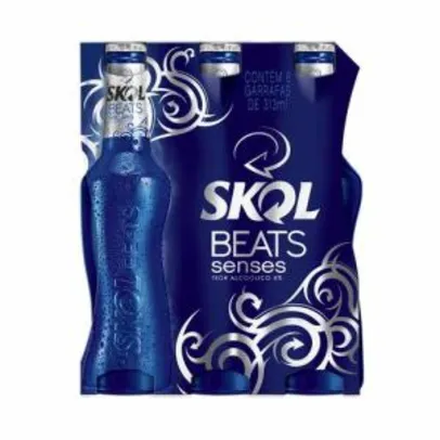 Skol Beats Senses ou Spirit Long Neck 313ml Caixa com 6 unidades - R$ 15