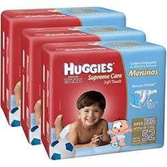  [Americanas] Kit 3 Fraldas Huggies Supreme Care Menino ou Menina - por R$105 (no boleto)