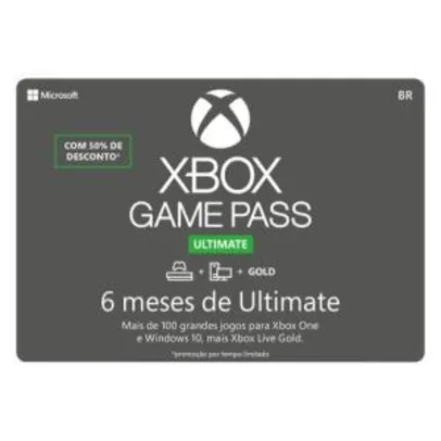 Gift Card Digital Xbox Game Pass Ultimate 6 meses | R$120