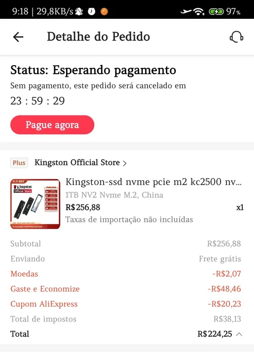 Imagem na descrição da promoção