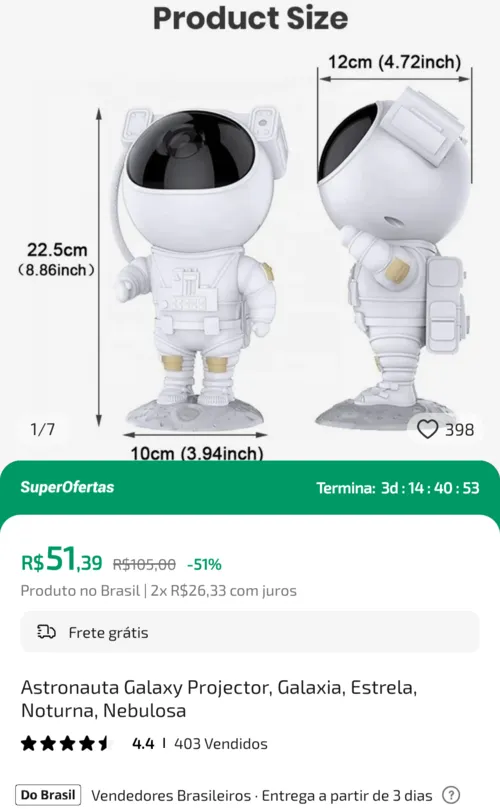 Imagem na descrição da promoção