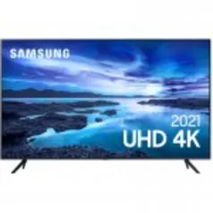 Smart TV Samsung 65 UHD 4K UN65AU7700GXZD Processador Crystal 4K Tela sem limites Visual Livre de Cabos Alexa built in Controle Único
