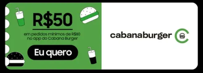 [Members/Regional] R$ 50 OFF acima de R$ 80 no Cabana Burger