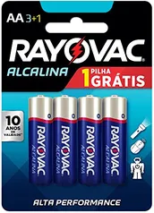 Pilha Rayovac Alcalina AA Pacote com 4