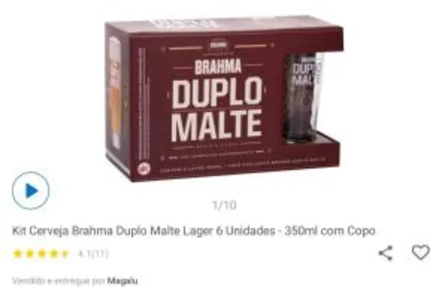 [Cliente ouro] 3Uni. Kit Cerveja Brahma Duplo Malte Lager 6 Unidades - 350ml com Copo - R$66