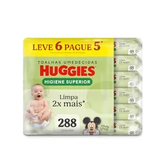 Huggies Lenços Umedecidos Higiene Superior Limpam 2x Mais 6 x 48 Un