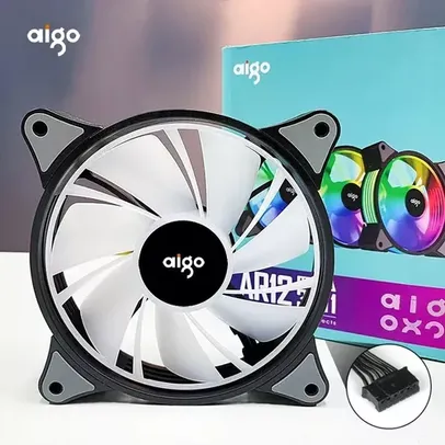 Cooler Aigo argb ventilador para pc gamer, 120mm, aura sync, 120mm, argb