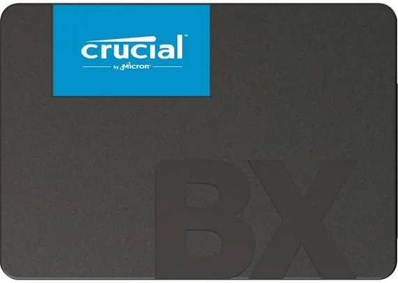 SSD Crucial BX500, 480GB, SATA, Leitura 540MB/s, Gravação 500MB/s | R$ 380