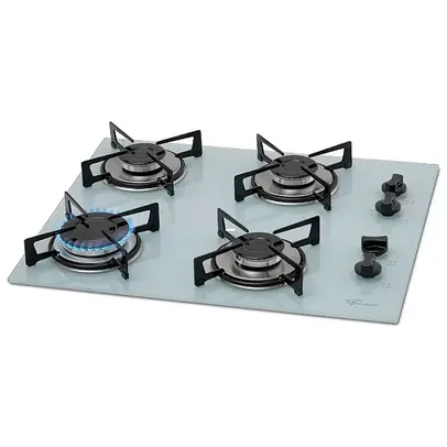 Cooktop Fischer 4 Bocas Gás Mesa Vidro Branco Bivolt 1519-5902