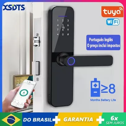 [BR] Fechadura Eletrônica inteligente Tuya Biometria, Cartão IC, Senha, App e Chave