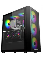 Gabinete Redragon Skyfire, Mid Tower, Vidro Temperado, Black, Sem Fonte, Sem Fan, GC-XA211 | R$ 313