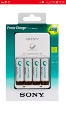 Carregador De Pilhas Recarregaveis Sony Com 4 Pilhas Multi-uso R$ 84