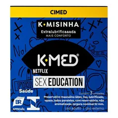 Preservativo K-Med Extra Lubrificado Sex Education K-Misinha 3 Unidades