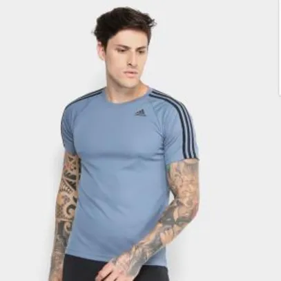 Camiseta de Treino Adidas D2M 3S Masculina - Cinza [Tam.P, M, GG] R$38