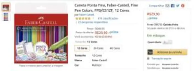 Canetas Faber Castell Fine | Kits a partir de R$ 30