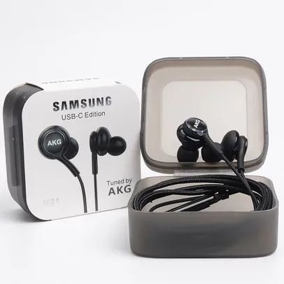 [Internacional / Ame R$68] Fones de ouvido originais da Samsung Tipo C com fio akg em fones de ouvido com microfone