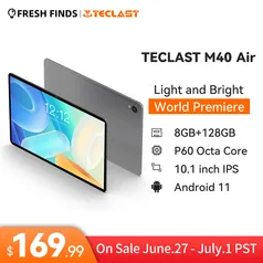 (Estreia Mundial) Tablet Teclast M40 Air 10,1" 8GB RAM 128GB ROM com 4G