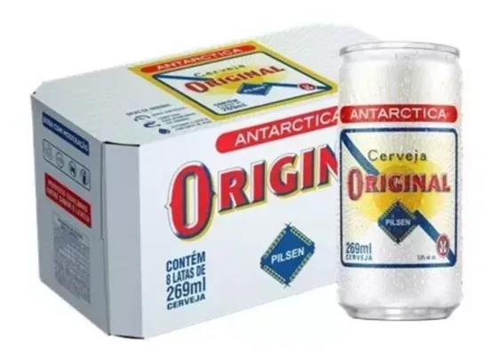 (Mercado/Regional/Leve 11) Cerveja Original Antarctica Pack 8 Latas De 269ml