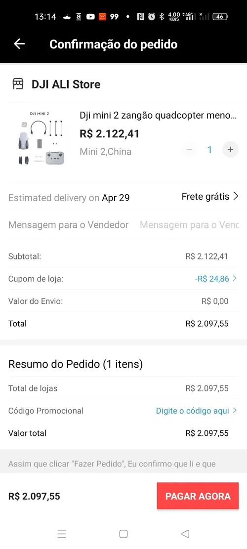 Imagem na descrição da promoção