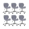 Imagem do produto Kit 6 Cadeiras Office Eiffel Slim Ajustável Base Giratória (Cinza)