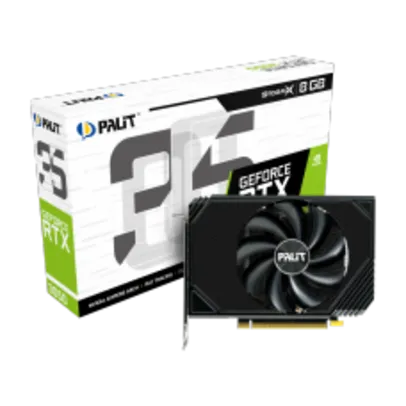 Placa de Vídeo Palit GeForce RTX 3050 StormX, LHR, 8GB, GDDR6, DLSS, Ray Tracing, NE63050019P1-190AF