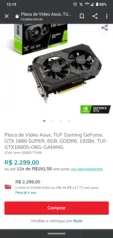 TUF GTX 1660 Super | R$2.299