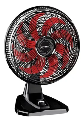 Ventilador 2 Em 1 De Mesa E Parede Polishop 50cm Pás Vermelho Diâmetro 50 Cm Frequência 60 Hz Preto 110v