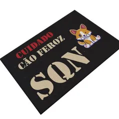 Tapete Capacho Decorativo 60x40 - ISOPRENE - Cão Feroz SQN Colorida | R$ 37