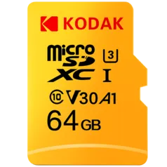 Cartão de Memória Micro SD Kodak de 64gb Classe 10 - Para Câmera, Smartphone, Caixa de som