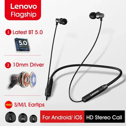 Lenovo HE-05 BT5.0 Fone de Ouvido Sports Sweatproof Earphones