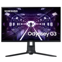 Monitor Gamer Samsung Odyssey G3, 24 Full HD, 144Hz, 1ms, FreeSync Premium, HDMI/Displayport, Ajuste de altura, Preto - LF24G35TFWLXZD