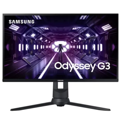 Monitor Gamer Samsung Odyssey G3, 24 Full HD, 144Hz, 1ms, FreeSync Premium, HDMI/Displayport, Ajuste de altura, Preto - LF24G35TFWLXZD