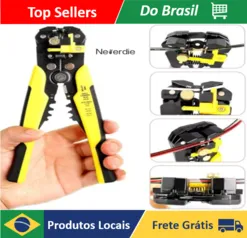 [No Brasil] Alicate Automático Decapador Crimpador Alicate de Eletricista Descascador Fios Decapador Fio Automático 5 Em 1