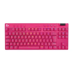 Teclado Gamer Sem Fio Logitech G PRO X, TKL, Layout US, LIGHTSPEED e Switch GX Brown - Rosa Magenta