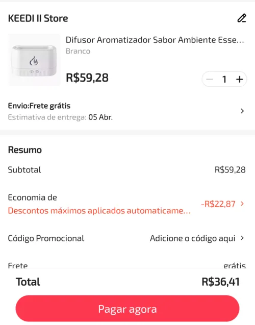 Imagem na descrição da promoção