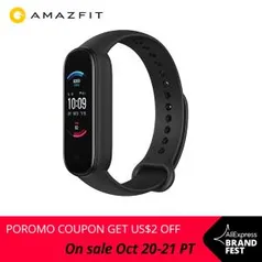 Amazfit Band - Mi Band 5 com Alexa e Oxímetro R$225,52