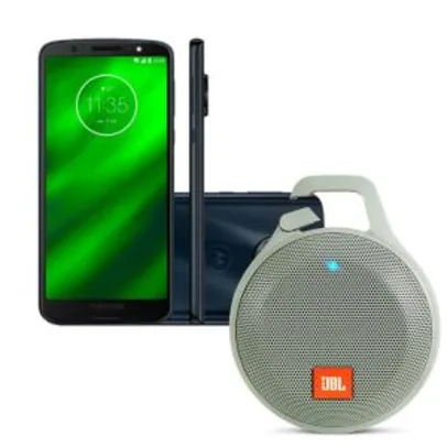 Smartphone Motorola Moto G6 Play 32GB - Índigo + Caixa de Som Bluetooth JBL R$1.289