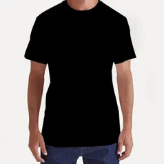 Camiseta Casual Básica Lisa Masculina Algodão 30.1