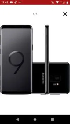 [Boleto+AME R$1.439] Galaxy S9 Dual Chip Android 8.0 Tela 5.8" Octa-Core 2.8GHz 128GB 4G Câmera 12MP - Preto