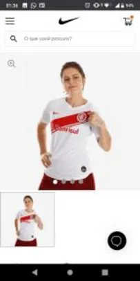 Camisa Nike Internacional II 2019/20 Torcedora Pro Feminina | R$60