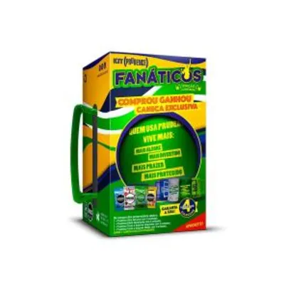 Kit Com Preservativos Fanaticos Sensivel, Retardante, Caipirinha E Melão Com 12 Unidades Grátis Caneca