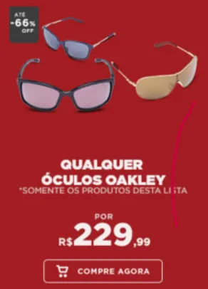 Até 66% OFF em Óculos Oakley