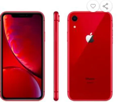 iPhone XR 64GB Vermelho Tela 6.1” iOS 12 4G 12MP - Apple R$3025