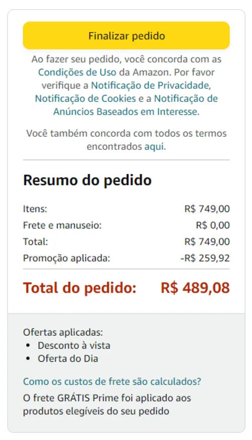 Imagem na descrição da promoção