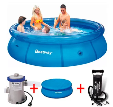 Piscina Inflável 3700 Litros + Filtro + Capa + Bomba - Bestway