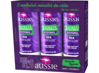 Kit Aussie 3 Minute Miracle Strong - 3 Unidades - R$ 35