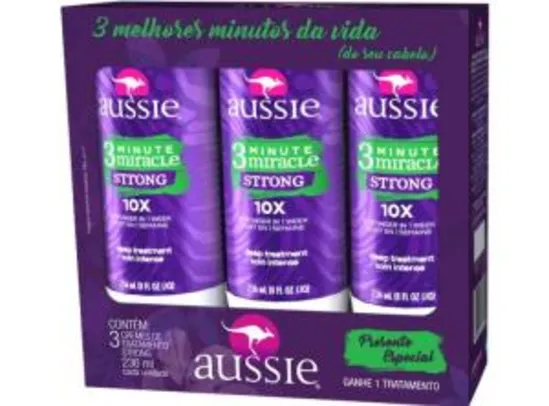 Kit Aussie 3 Minute Miracle Strong - 3 Unidades - R$ 35