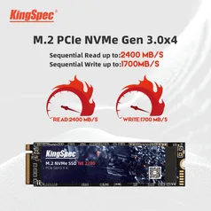 [Primeira Compra R$91,89] SSD Kingspec M.2 NVMe  256GB - NE 2280